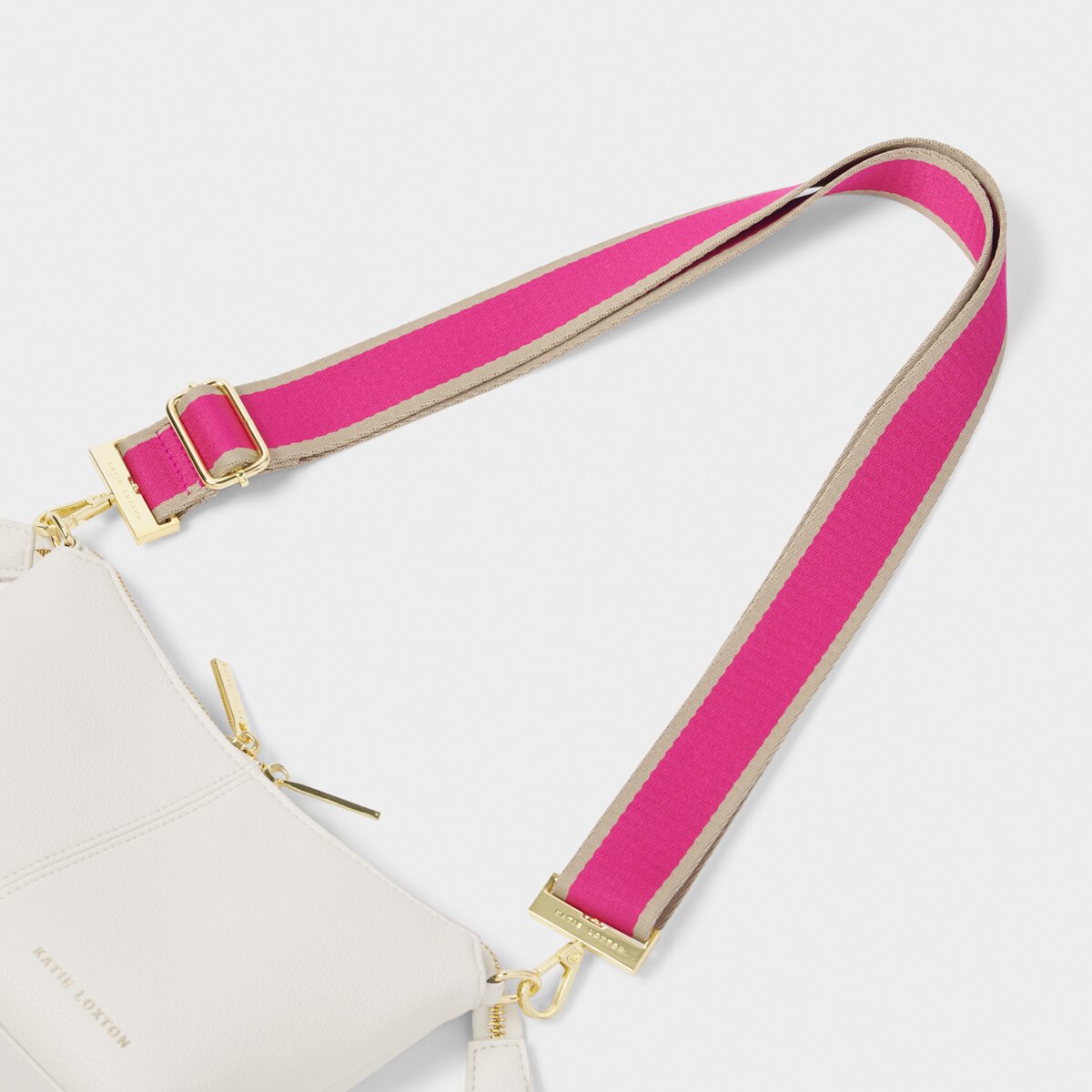 Stripe Canvas Strap In Magenta
