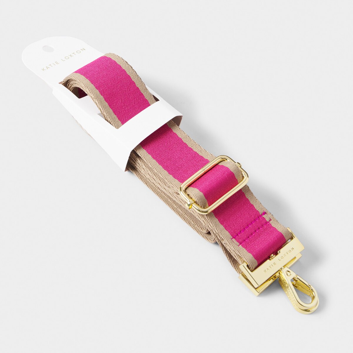 Stripe Canvas Strap In Magenta
