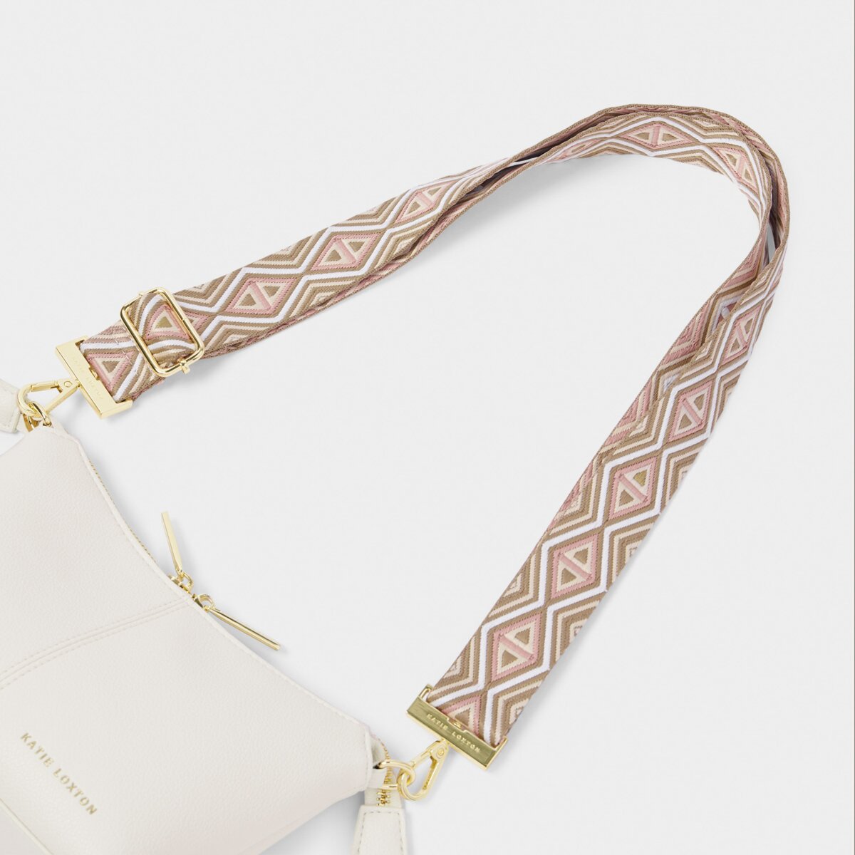 Geometric Canvas Strap In Peony Blush