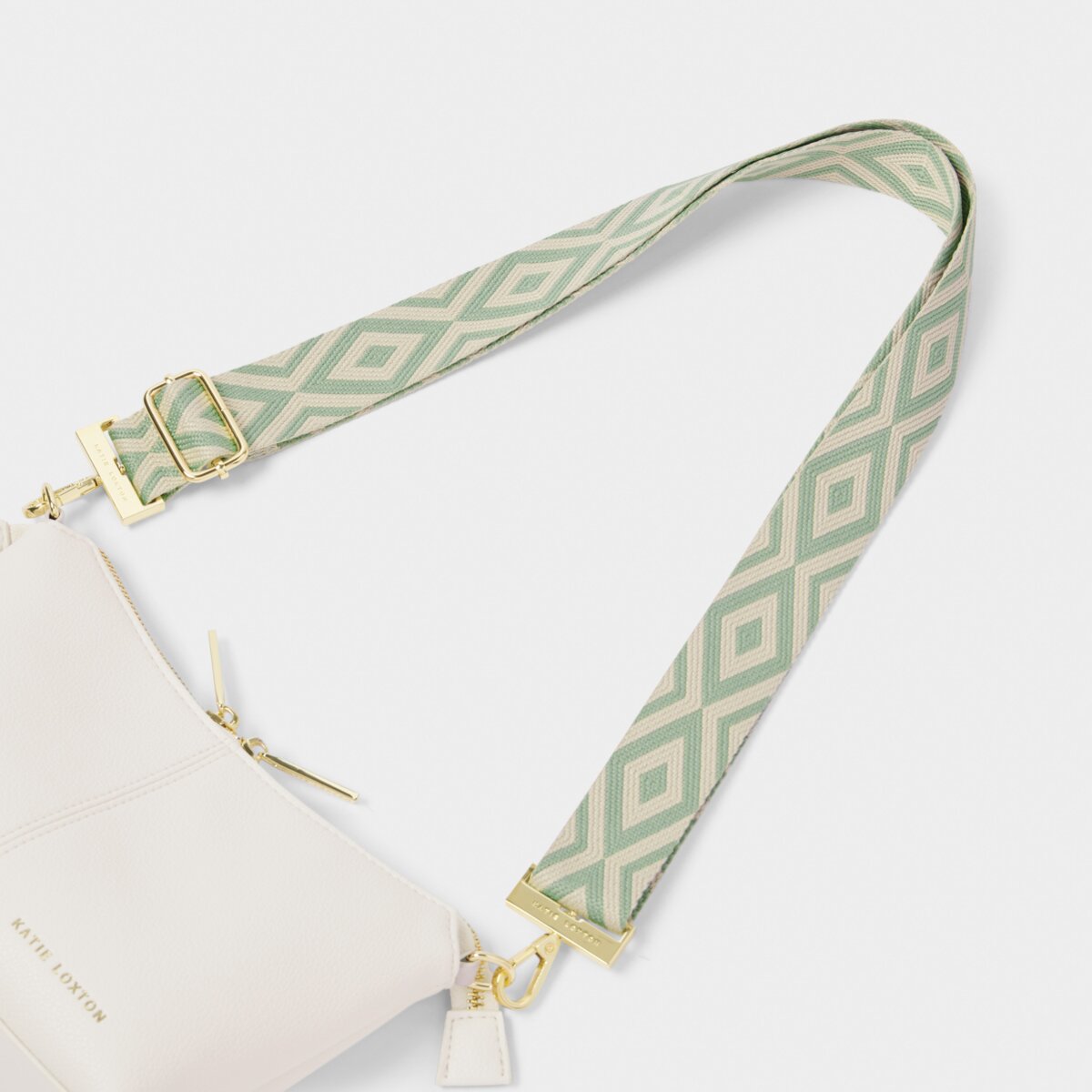 Geometric Canvas Strap In Seafoam