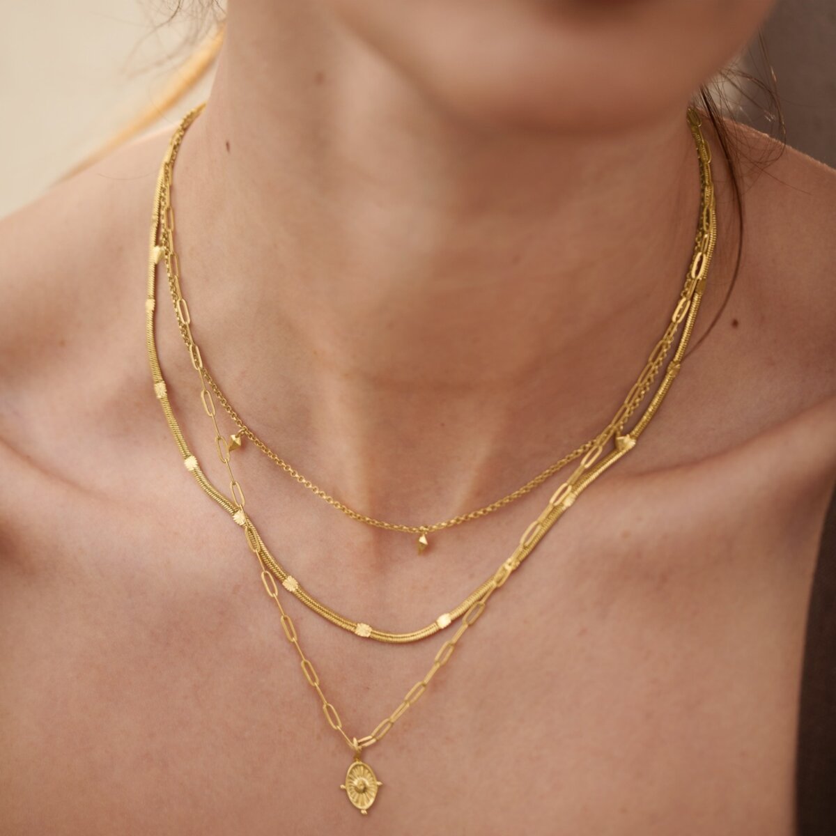 Talis Waterproof Gold Charm Necklace