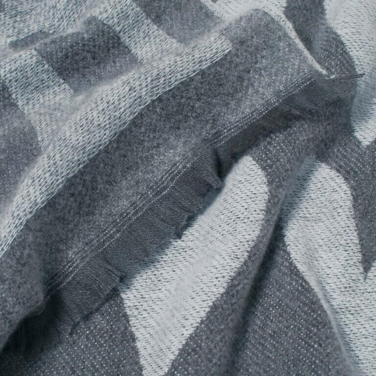 Large Heart Printed Blanket Scarf In Charcoal & White