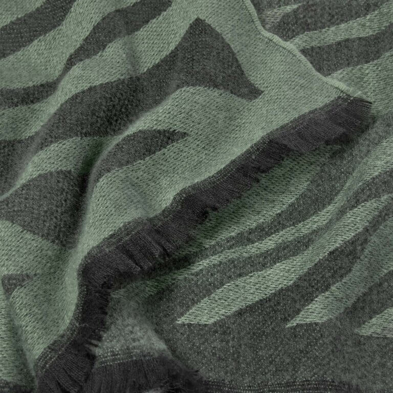 Tiger Printed Blanket Scarf In Khaki & Black