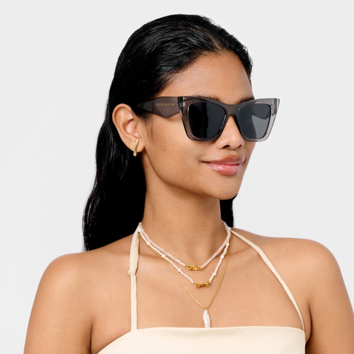Porto Sunglasses in Grey Transparent