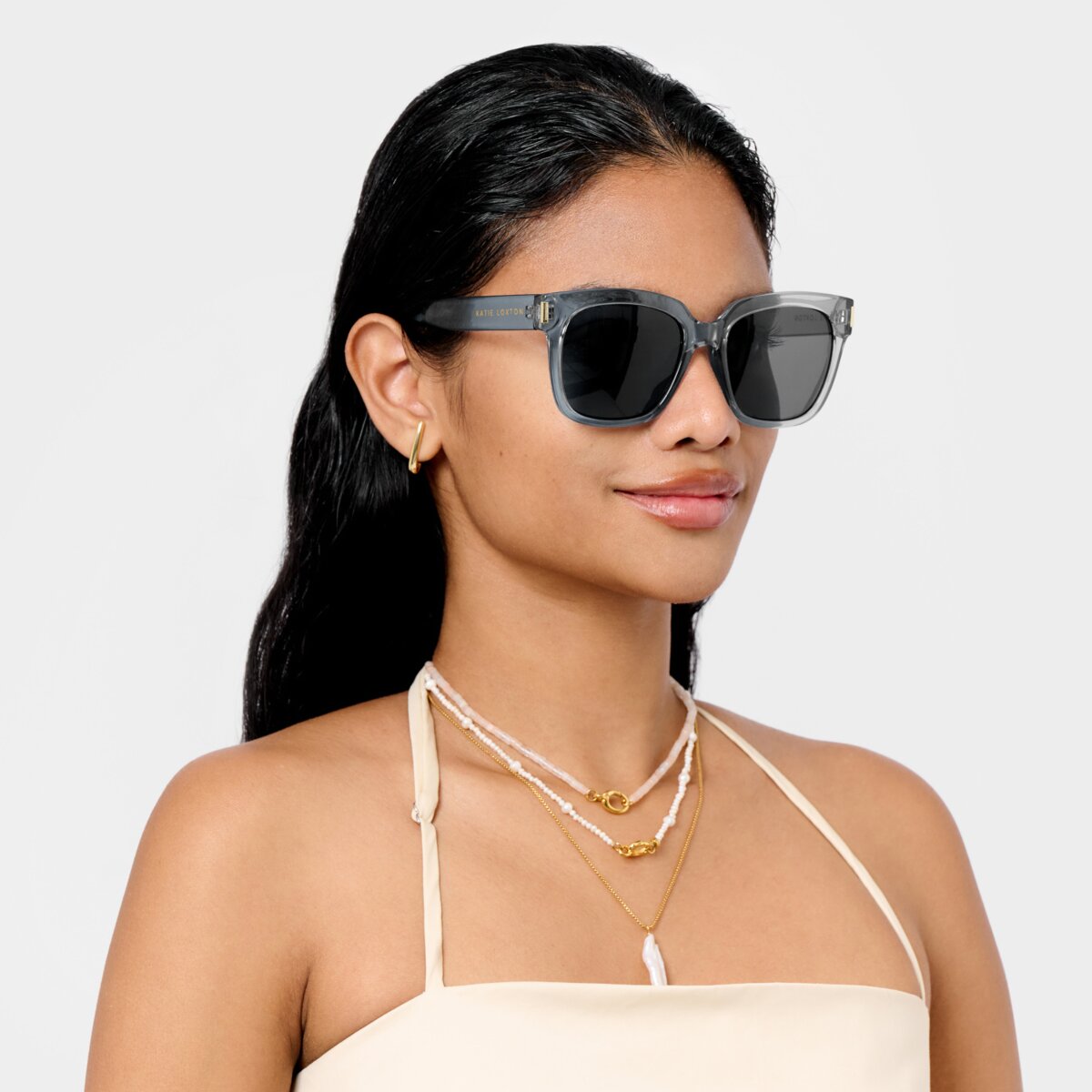 Roma Sunglasses in Blue Transparent