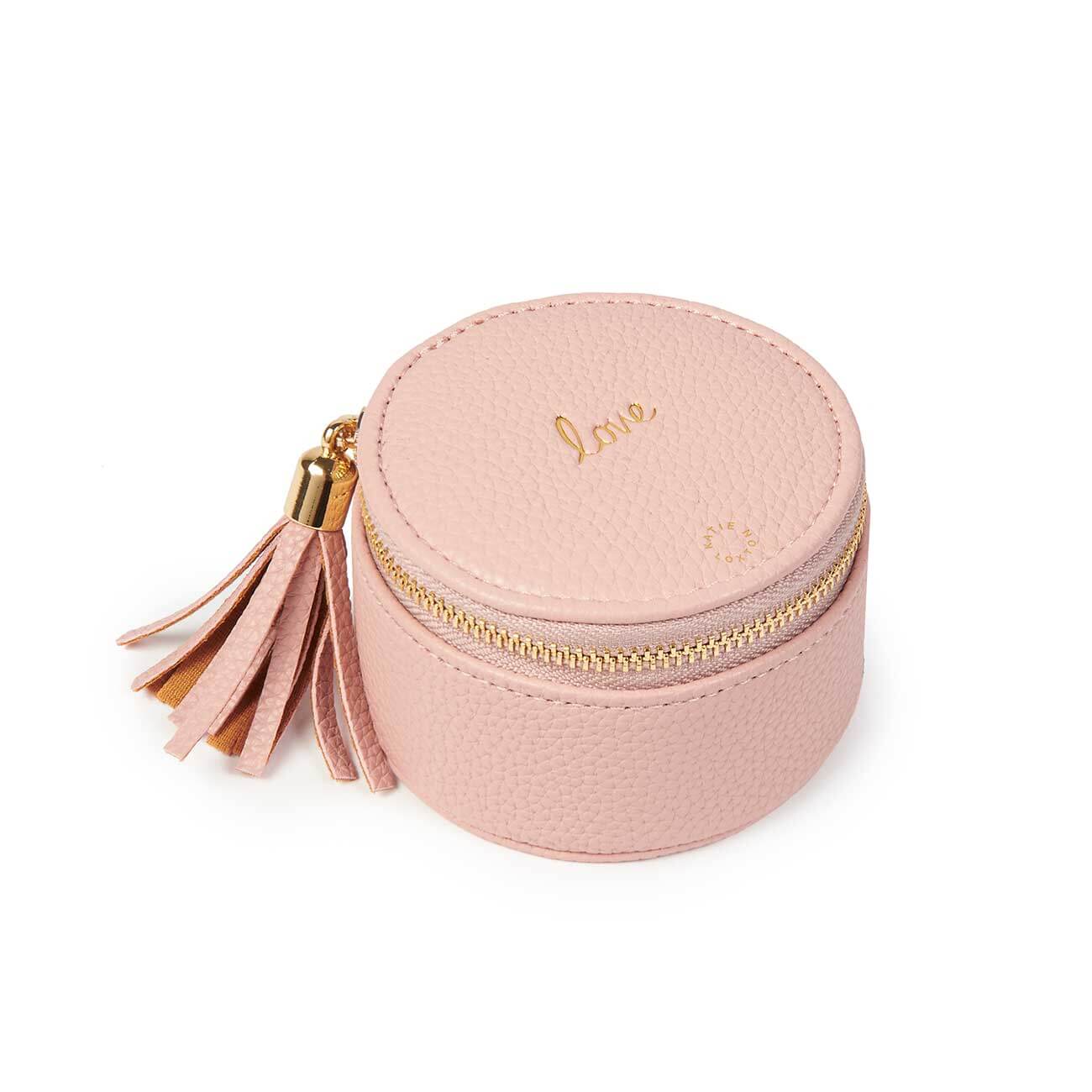 Tassel Small Circle Jewellery Box | Love | Pink