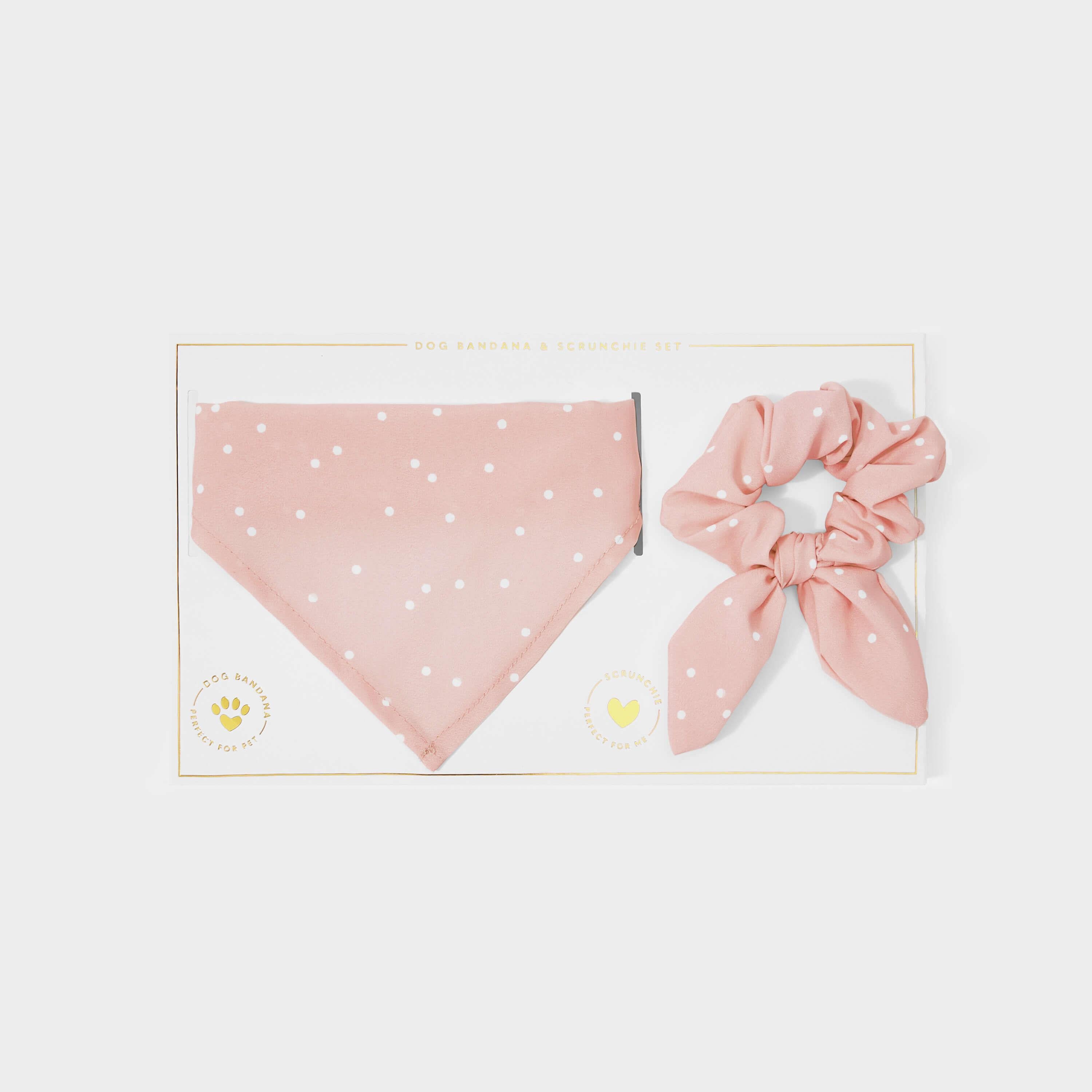 Dog Bandana & Scrunchie Set | Pink