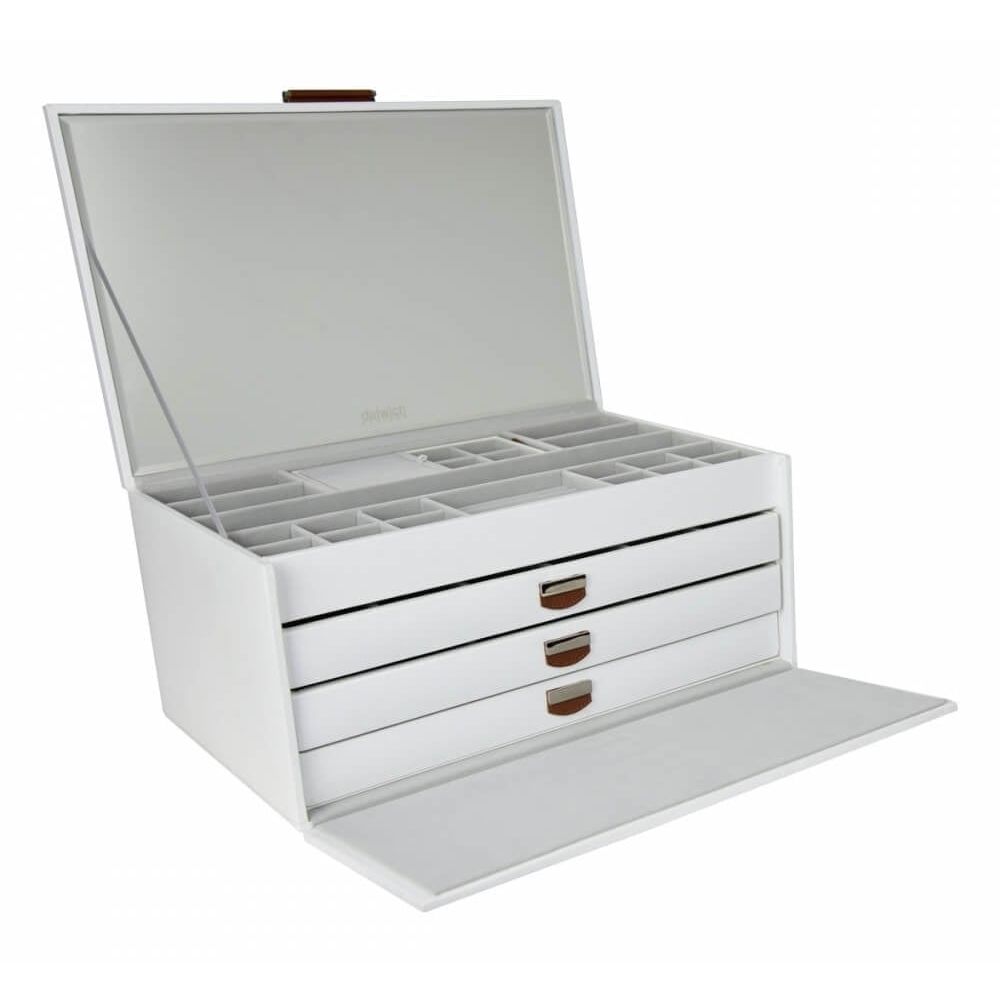 White/Tan Extra Large Jewellery Box