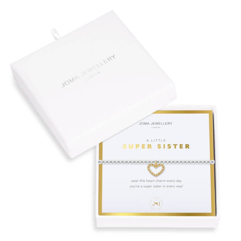 Beautifully Boxed A Littles | Super Sister | Silver | Bracelet | 17.5cm Stretch