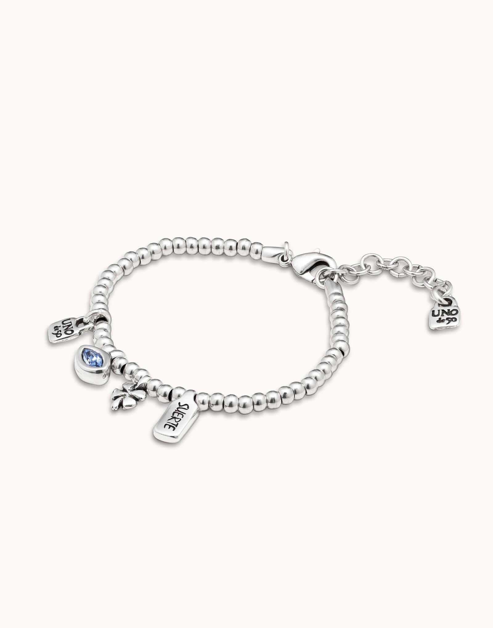 I'm waiting 4 U Blue Silver Plated Bracelet