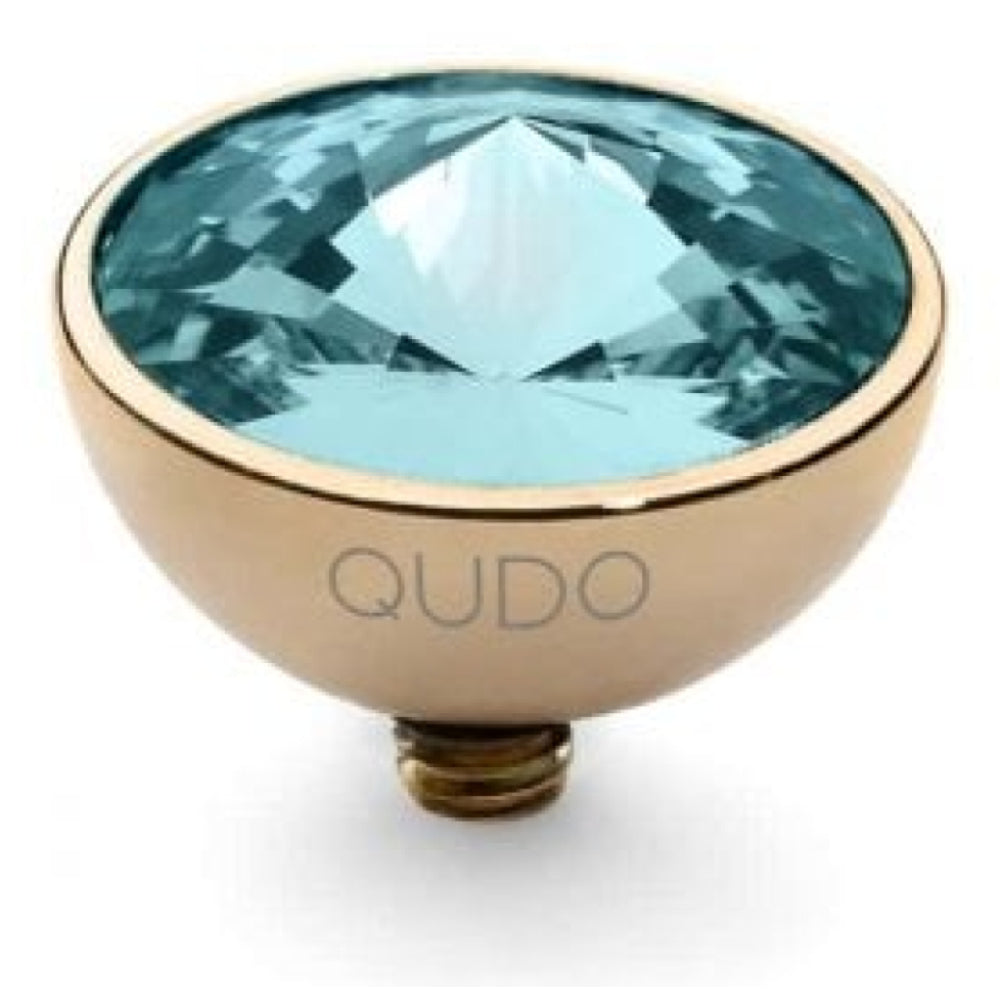 Famosa Gold 11.5mm Bottone Ring Top Light Turquoise