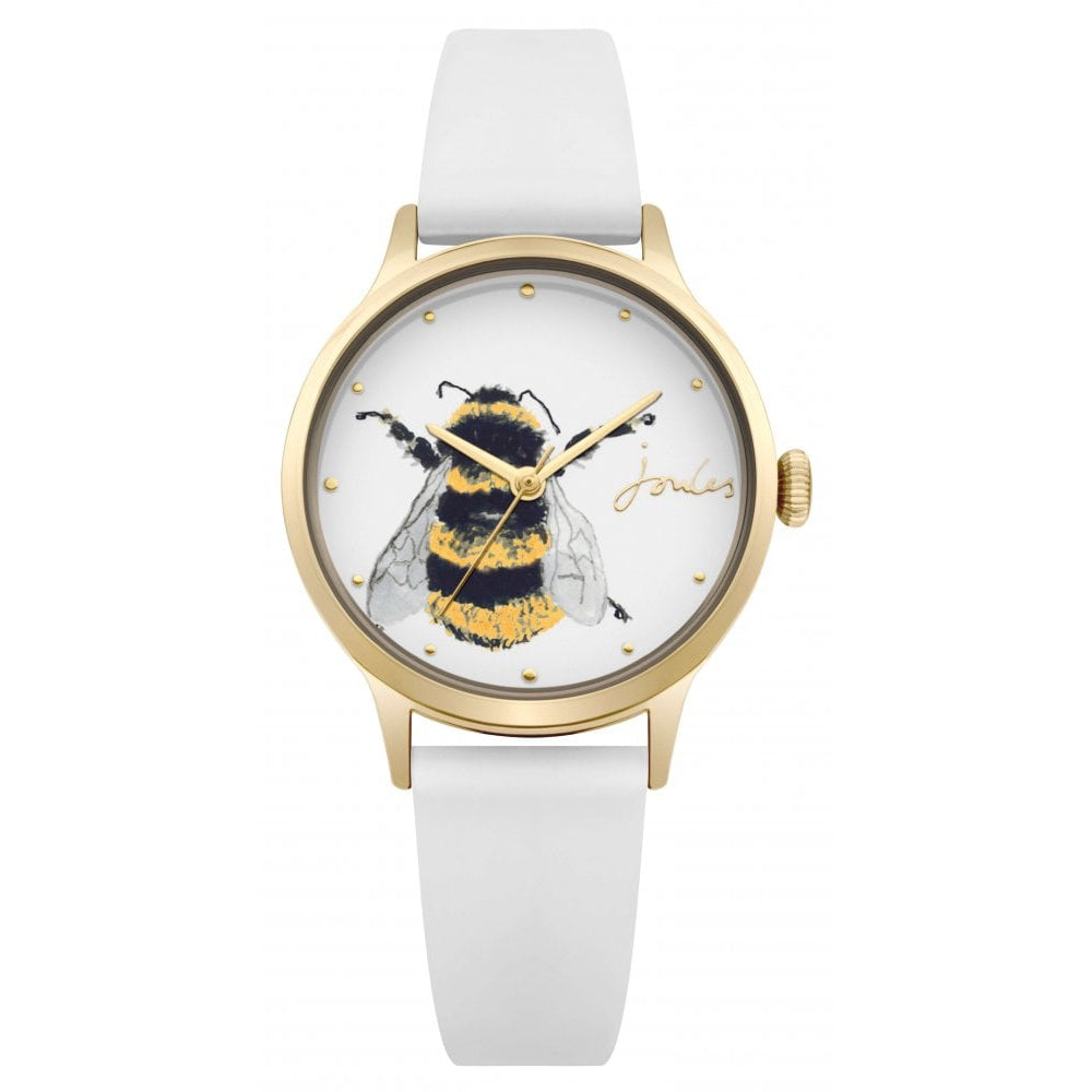 Off White Silicone Strap Off White Dial With Bee Print Ladies Watch