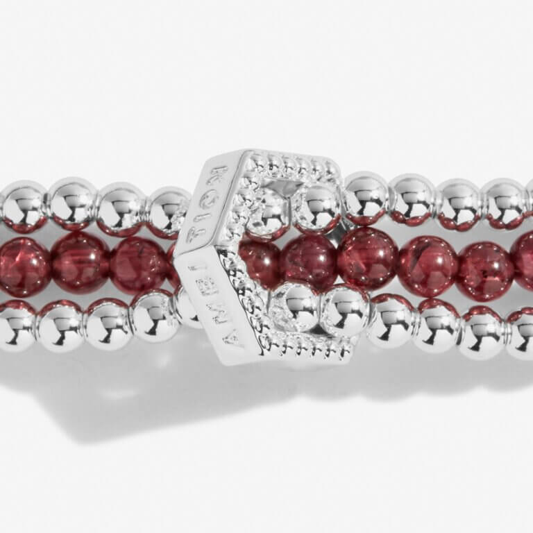 Wellness Stones | Garnet Bracelet | Silver | 17.5cm Stretch