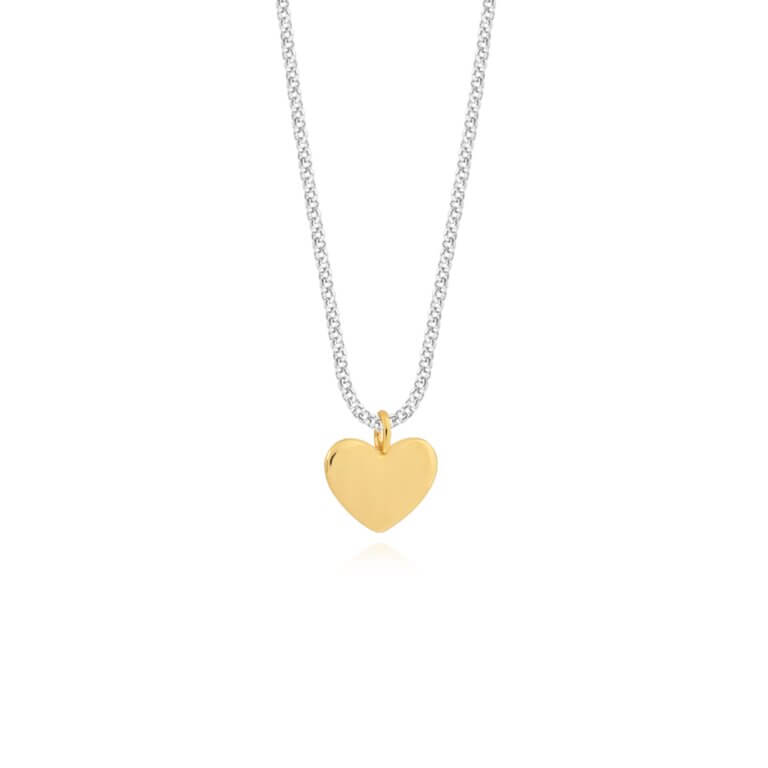 A Little | Heart Of Gold | Silver And Gold | Necklace | 46cm + 5cm Extender