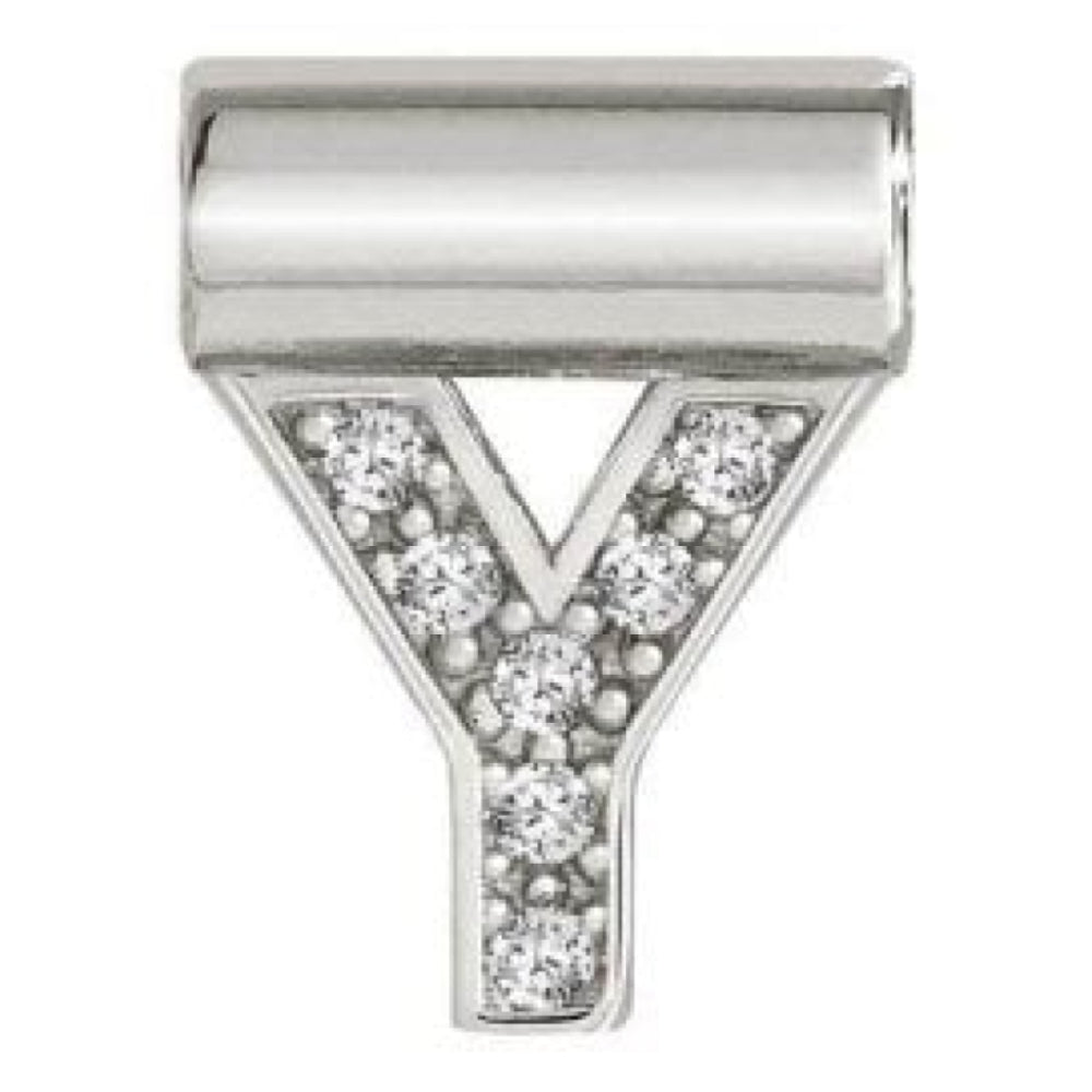 Seimia Silver Cubic Zirconia Letter Y Charm
