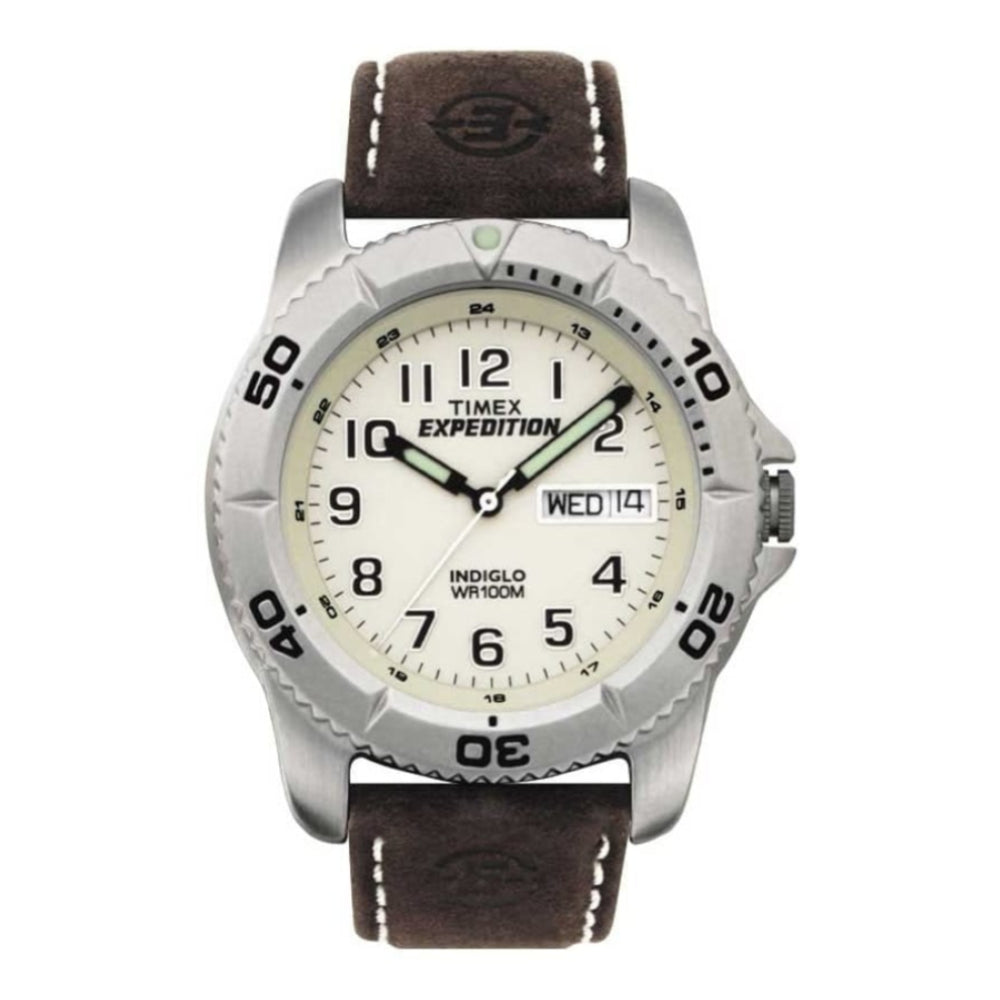 Expedition Gents Analogue Brown Leather Indiglo Wristwatch