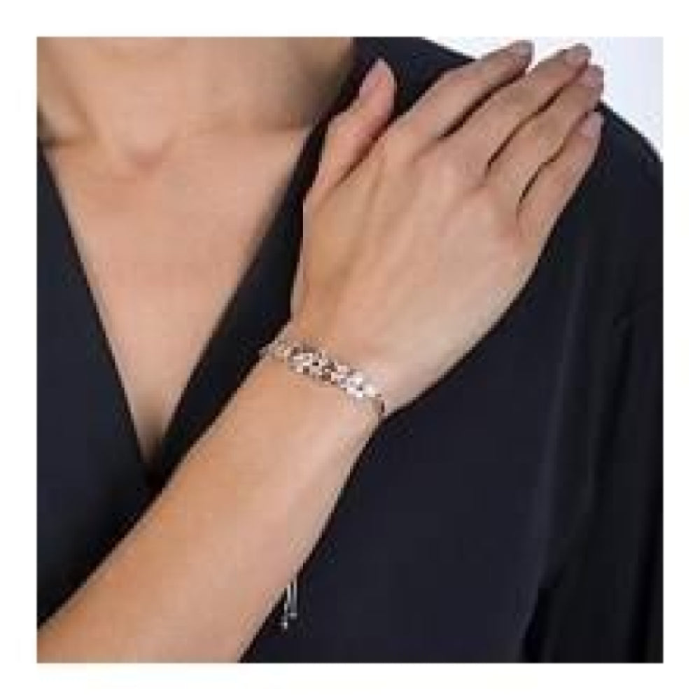 Sterling Silver & Crystal Purity & Loyalty Bracelet