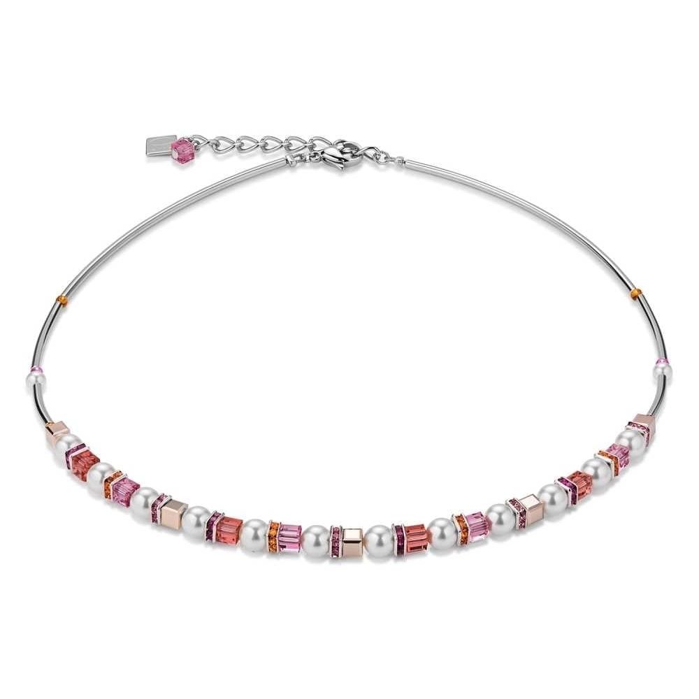 White Pearl & Crystal Necklace