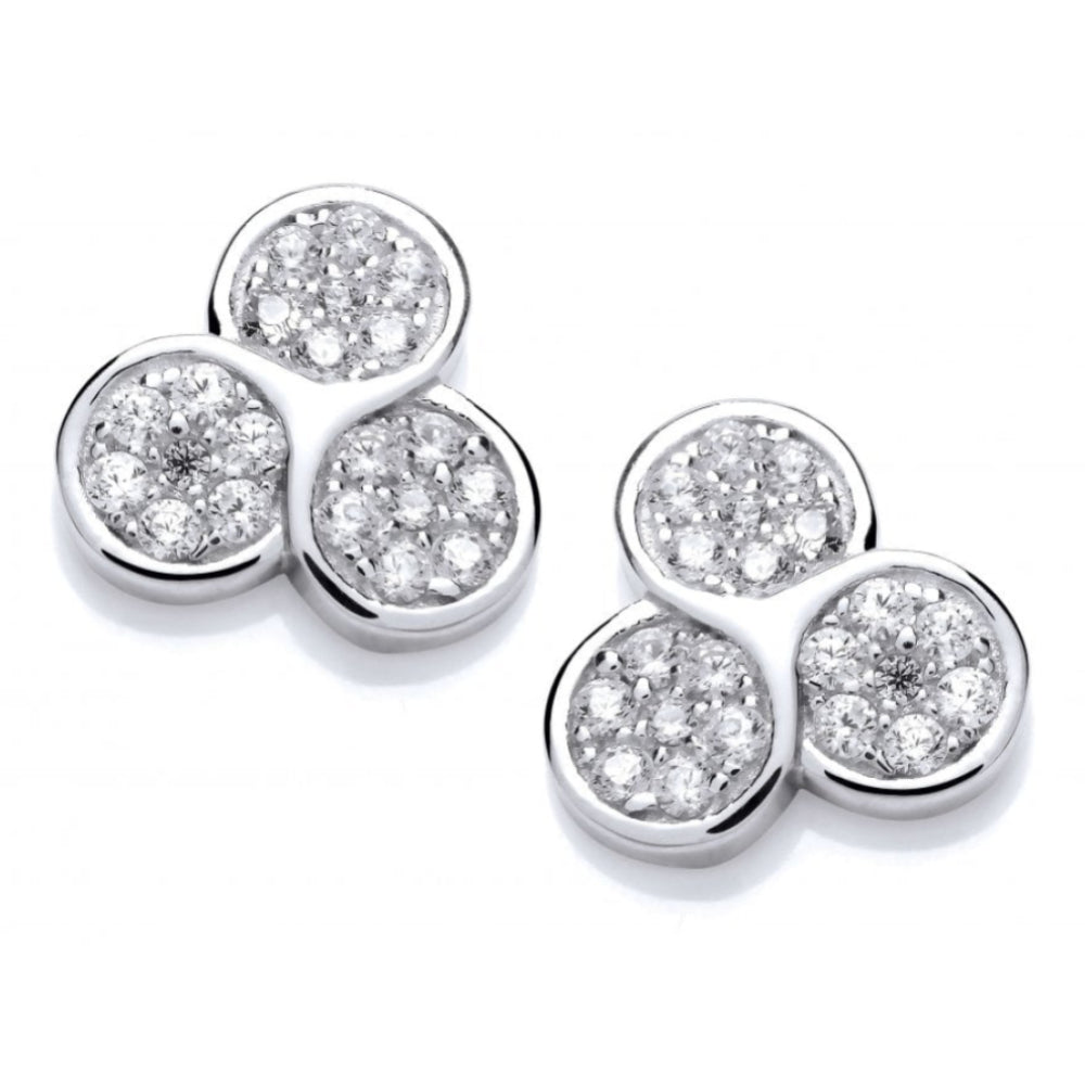 CZ Triple micro Set Stud Earrings