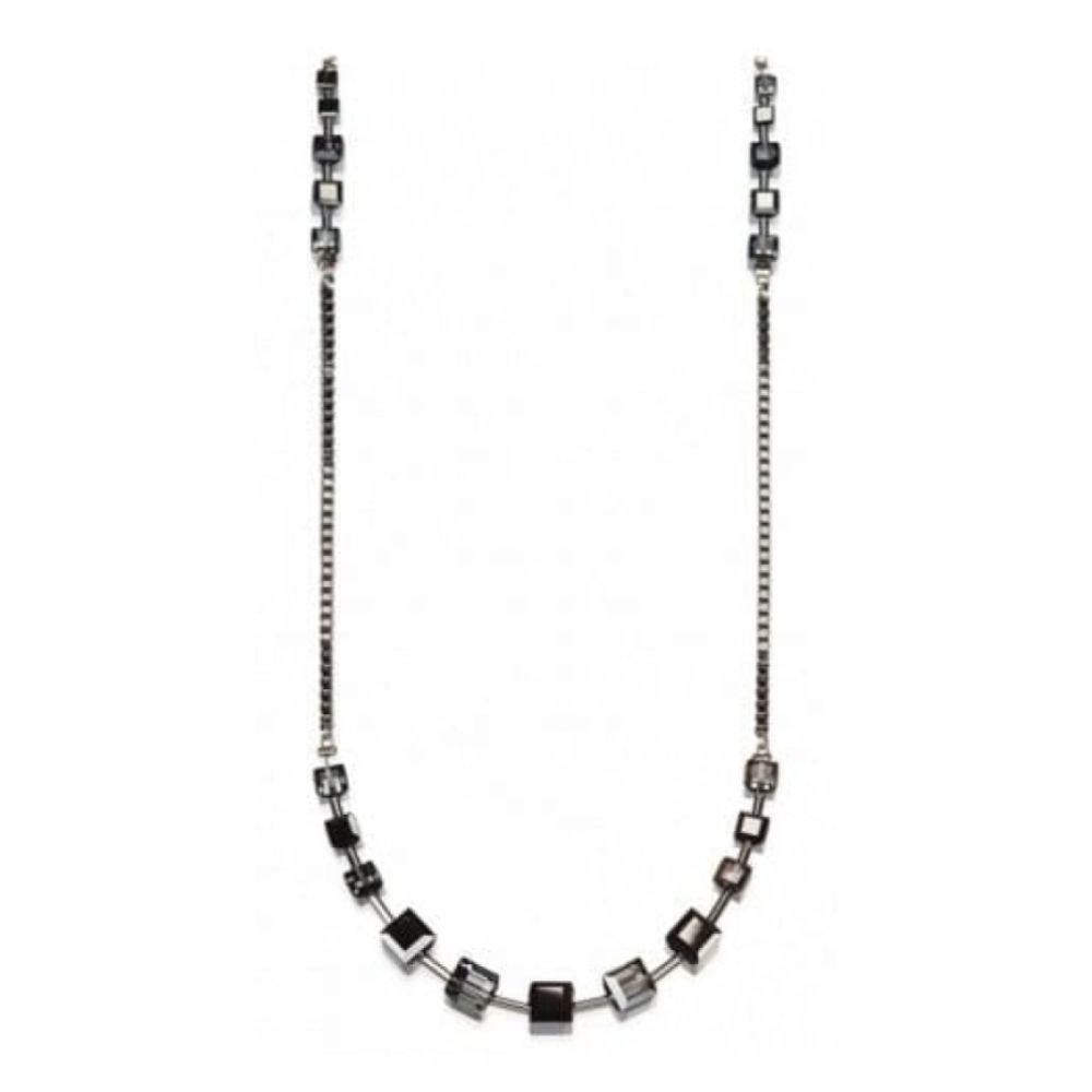 Oxidised Ruthenium Alloyed Brass Necklace With Swarovski