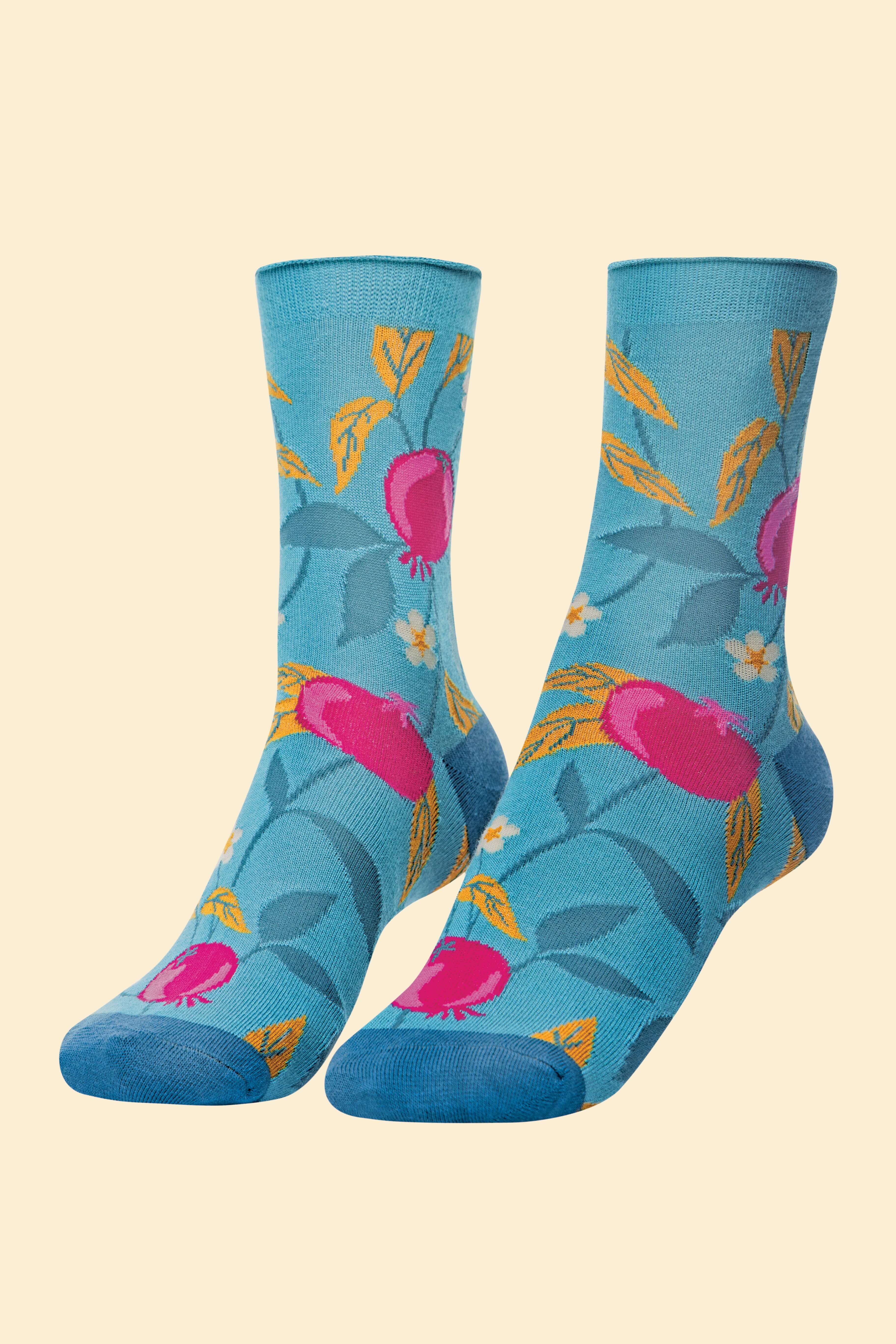 Pomegranate Ankle Socks - Teal