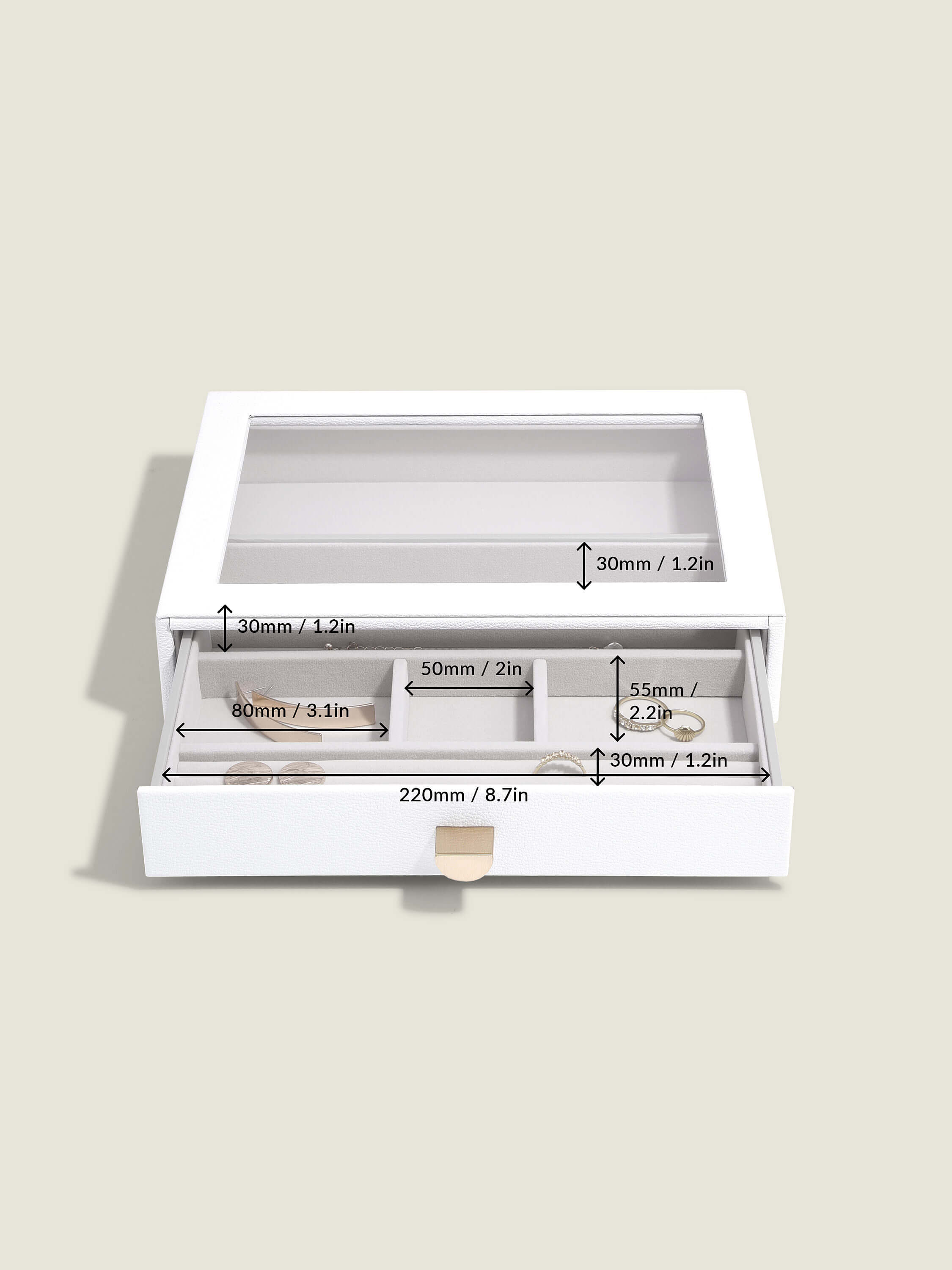 Pebble White Classic Drawer Set Of 3