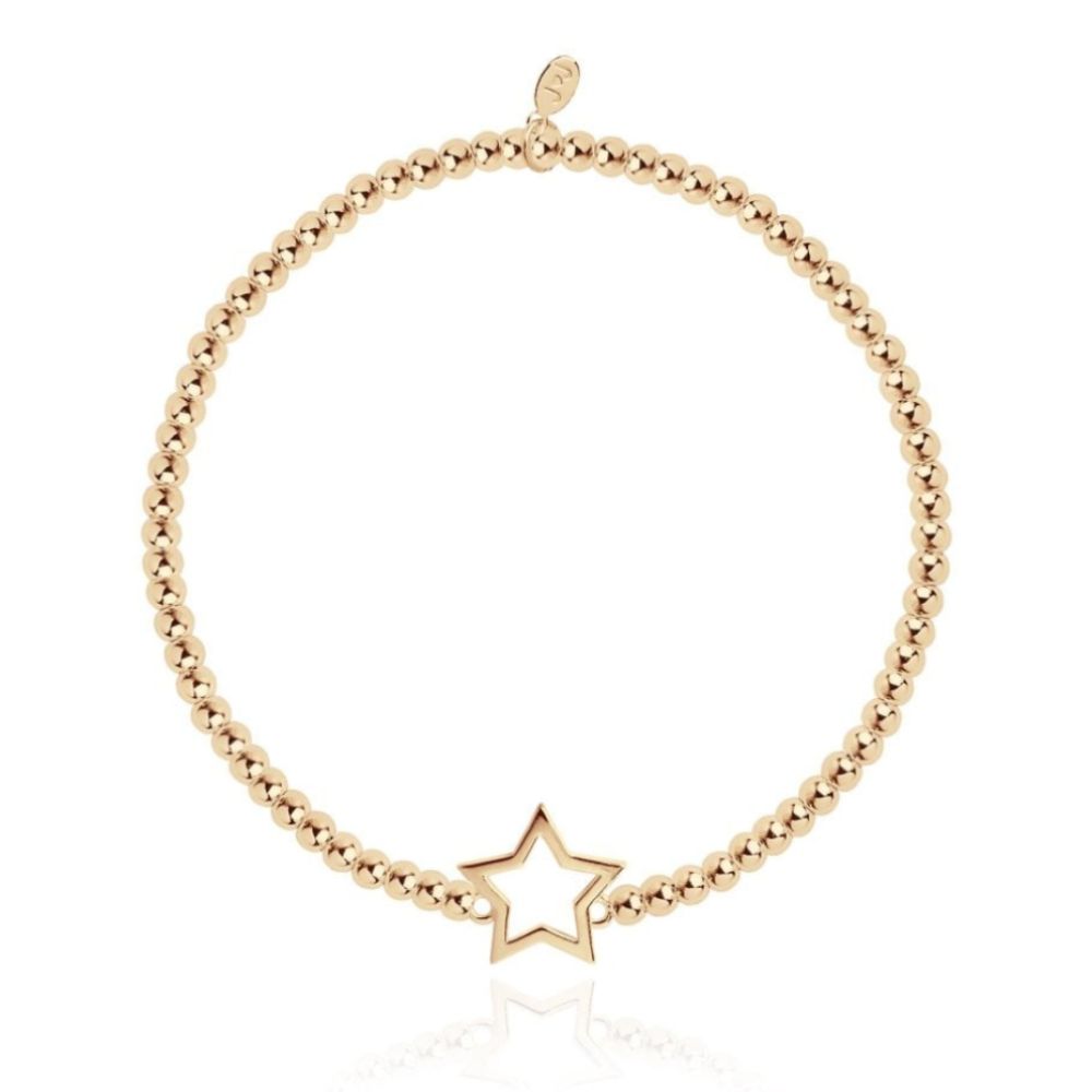 Christmas Cracker - Star - Gold - 17.5cm Stretch Bracelet