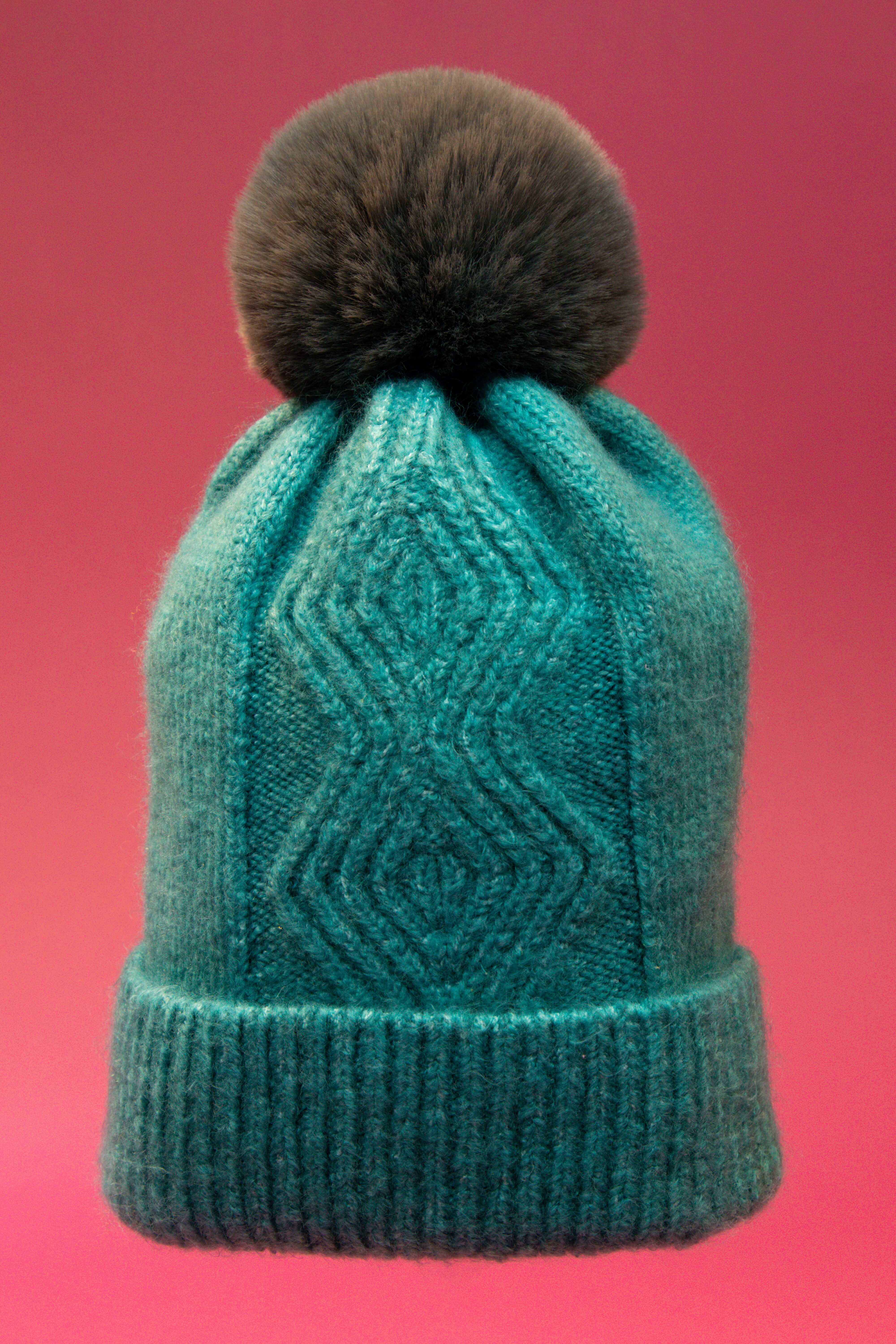 Ingrid Bobble Hat- Teal