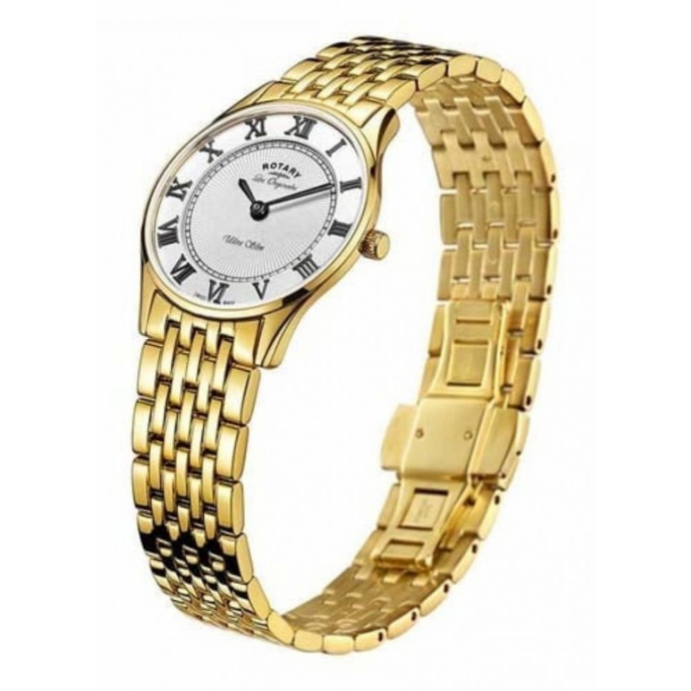 Ultra Slim Gold Plated Ladies Swiss Wristwatch