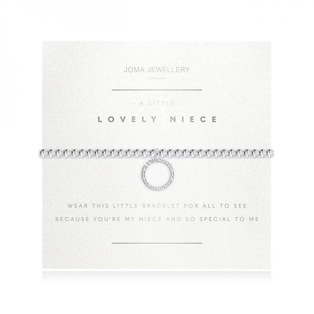 A Little | Lovely Niece | Silver | Bracelet (Faceted) | 17.5cm Stretch