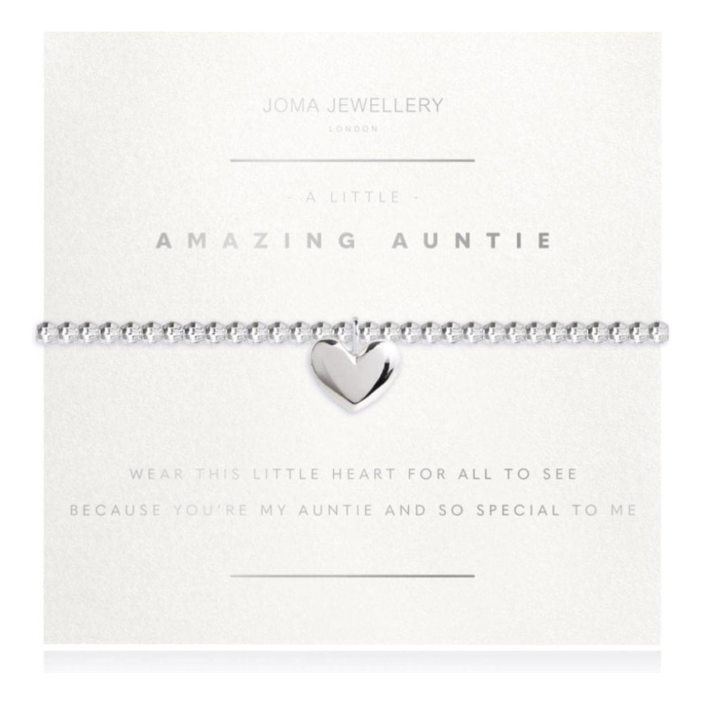 Facetted A Little - Amazing Auntie - Silver - 17.5cm Stretch Bracelet