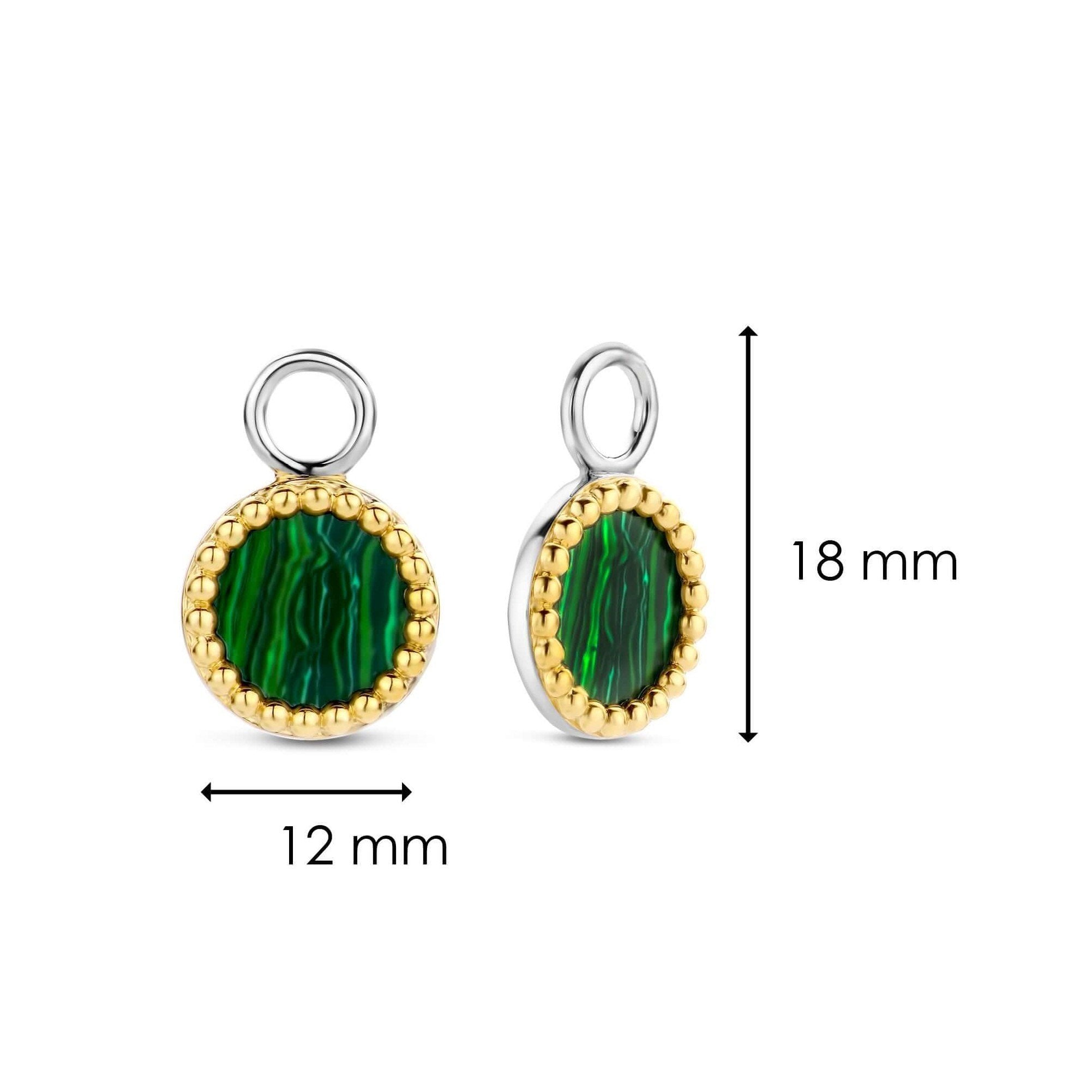 Green Stone Gold Plated Bubble Setting Ear Charm