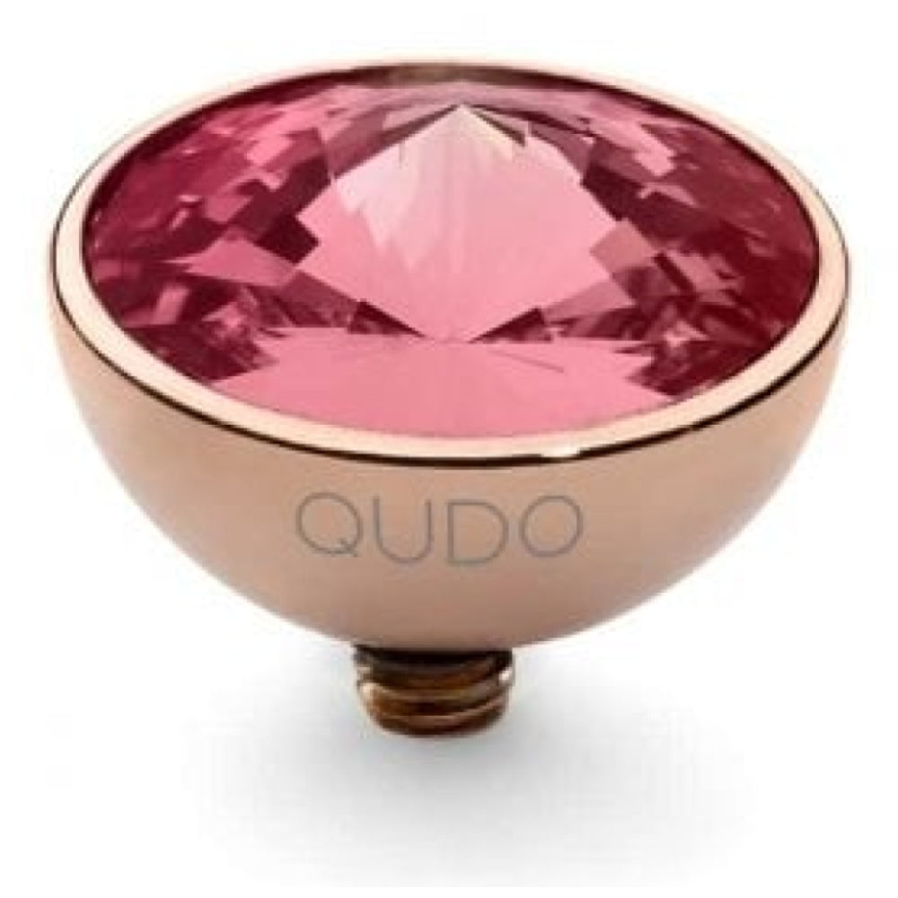 Famosa Rose Gold 11.5mm Bottone Ring Top Padparadscha
