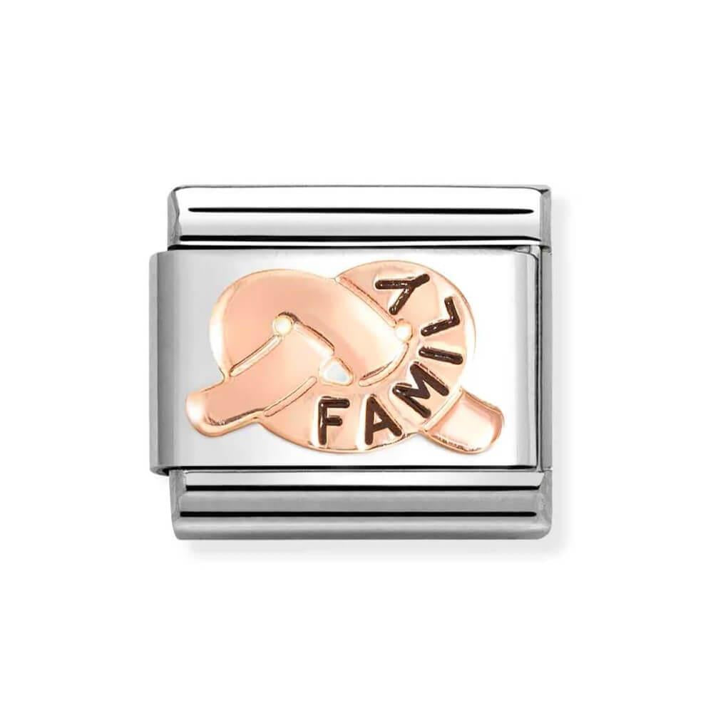 Composable Classic FAMILY With Knot Symbol Link In 9K RG & Enamel