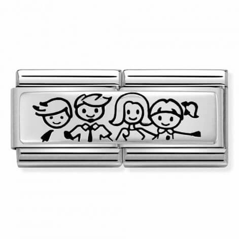 Composable Classic Double Engraved Boy and Girl with Family Link