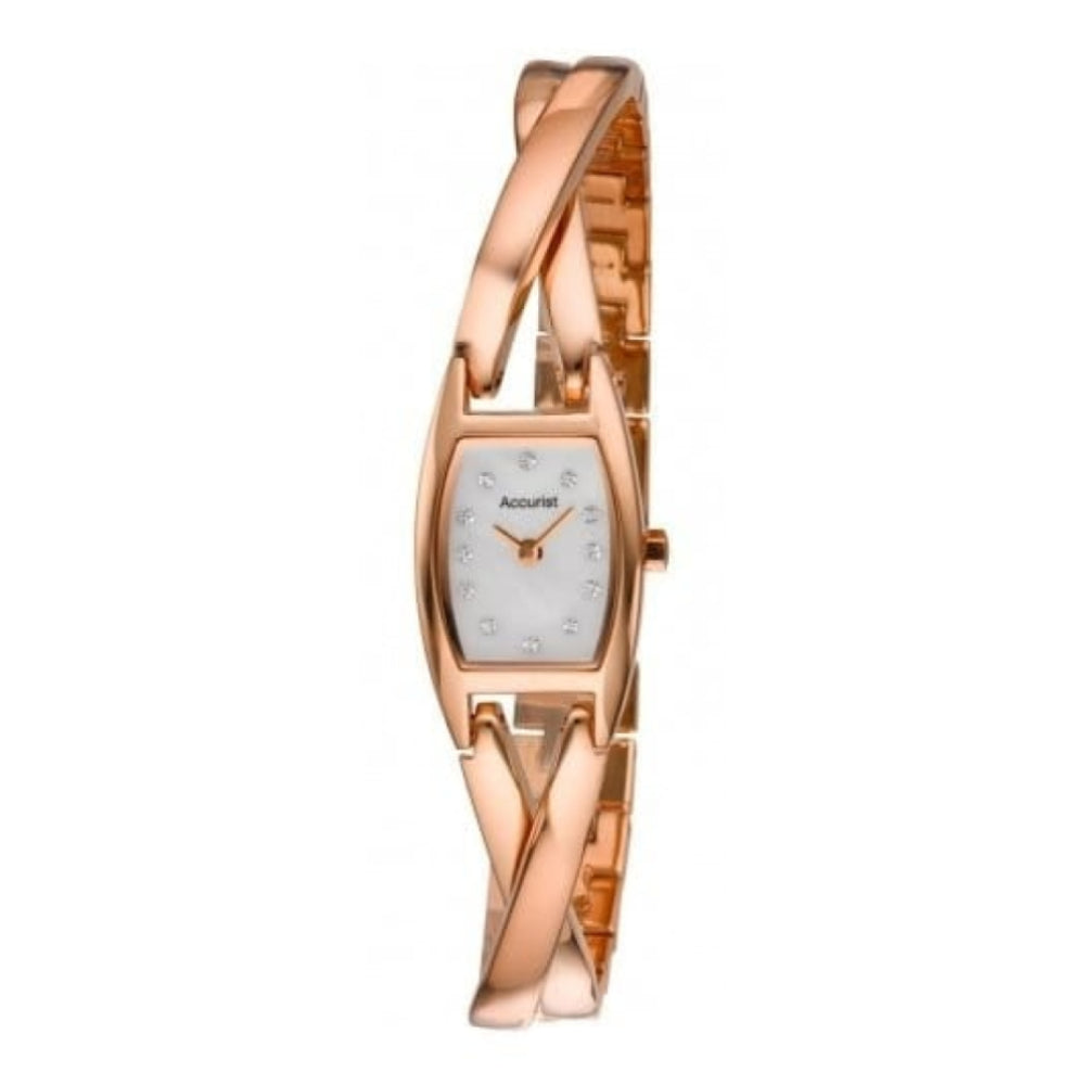 Rose Gold Stainless Steel Semi Bangle watch