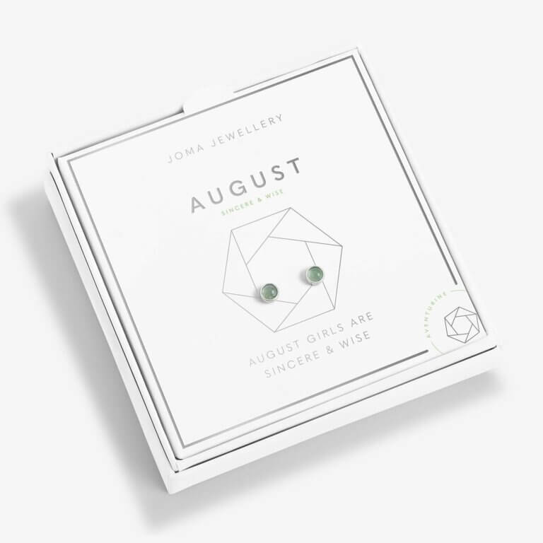 August Aventurine Birthstone Boxed Earrings