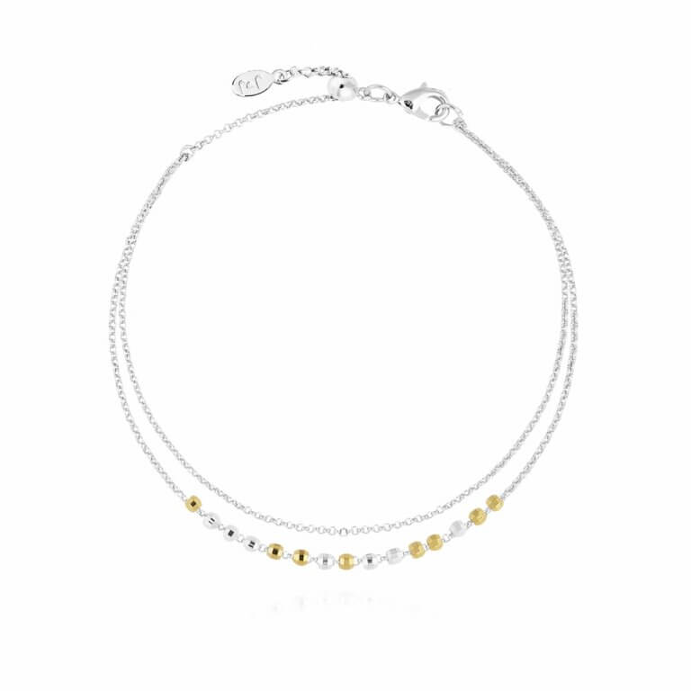 Two Tone Dainty Double Chain Anklet