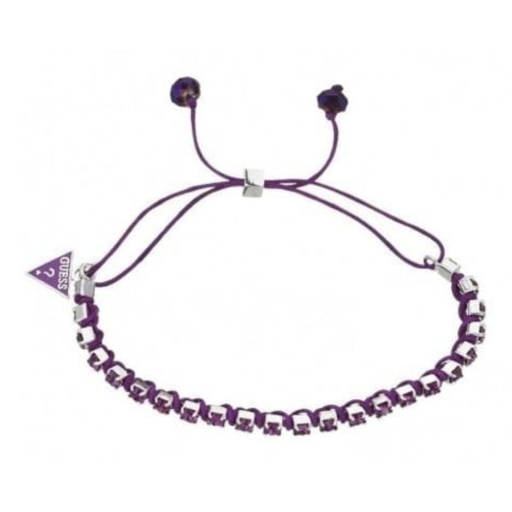 Ladies Rock 'N' Roll Purple Fabric & Steel Cube Bracelet