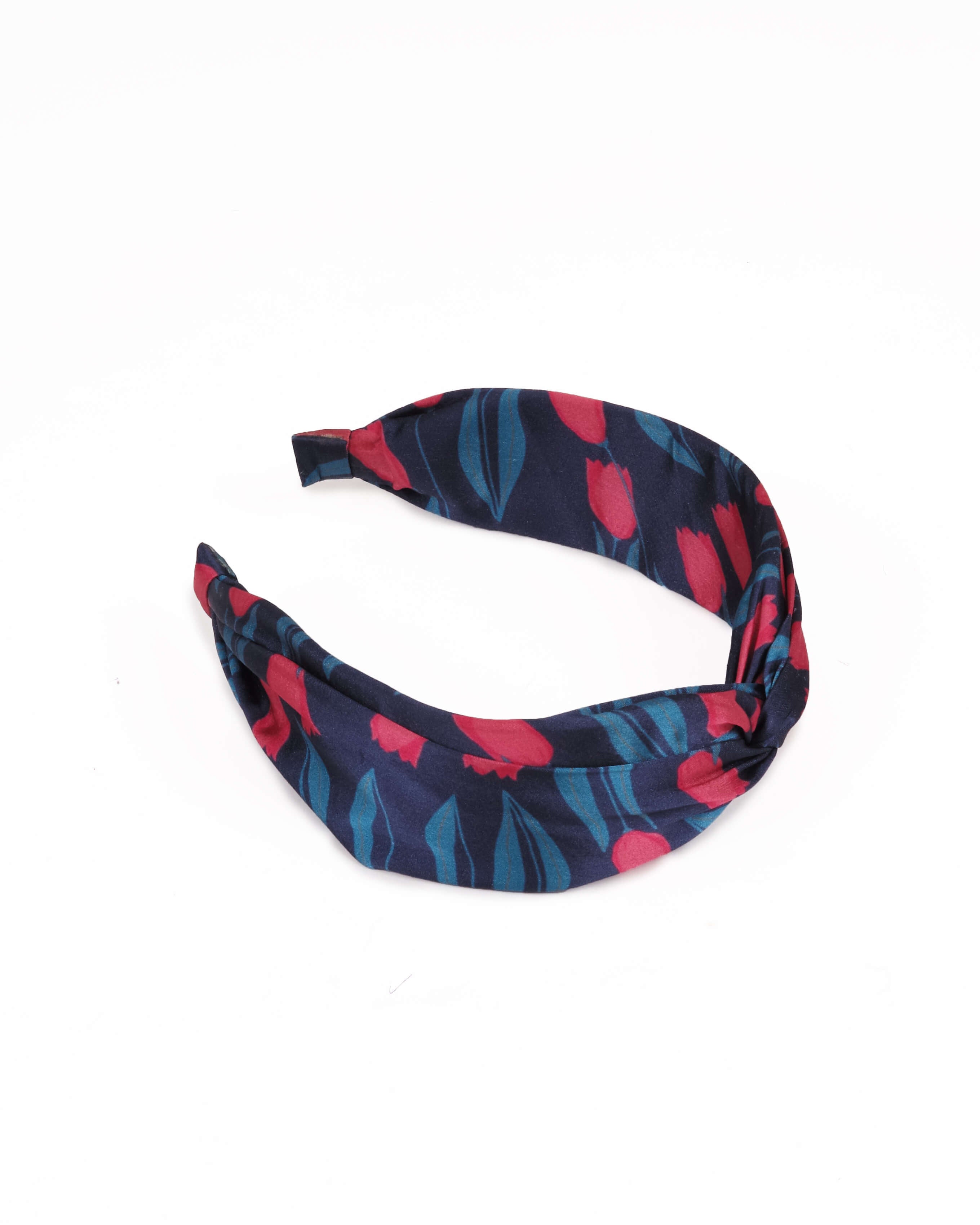 Satin Headband Tulip Navy