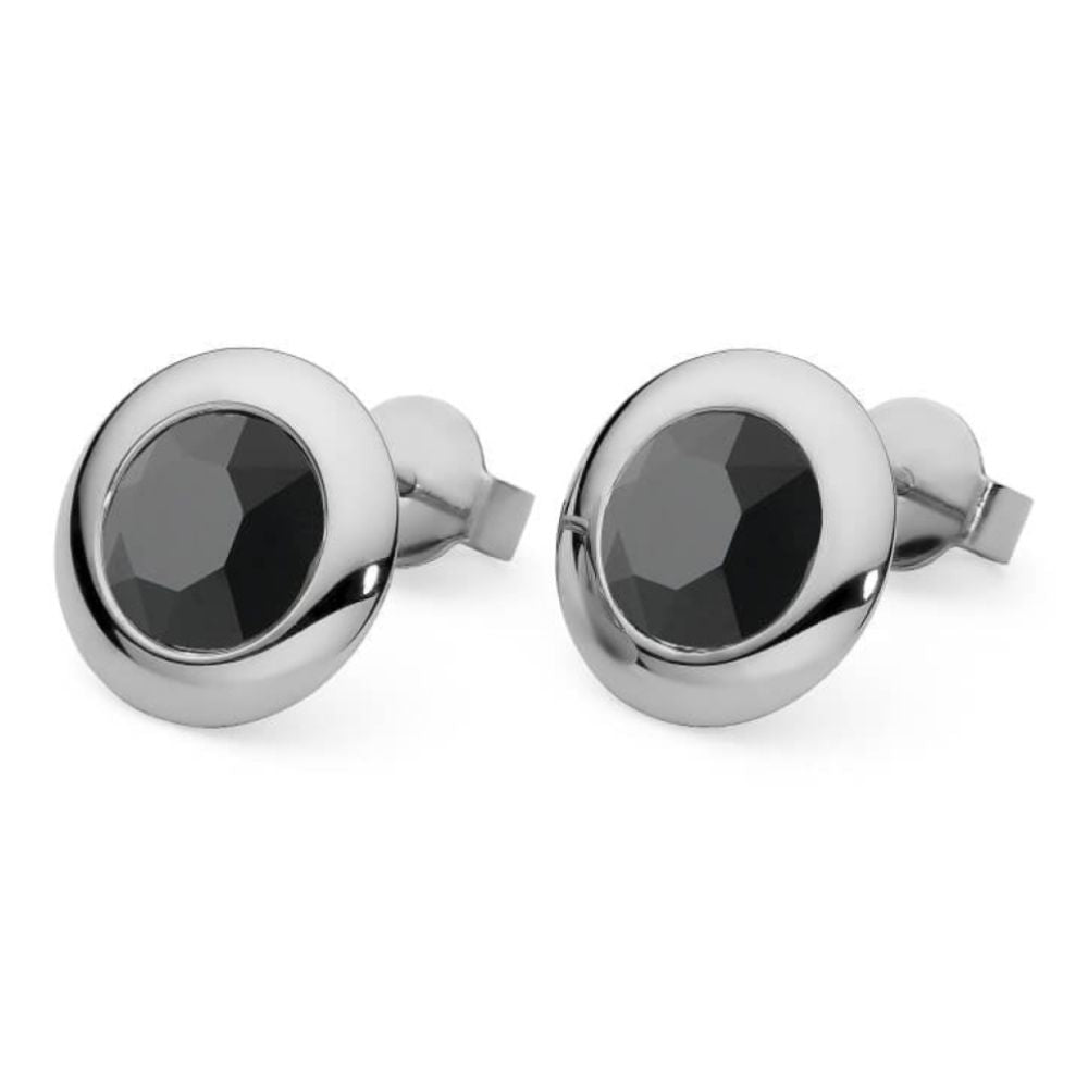 Silver 13mm Jet Tarent Earrings