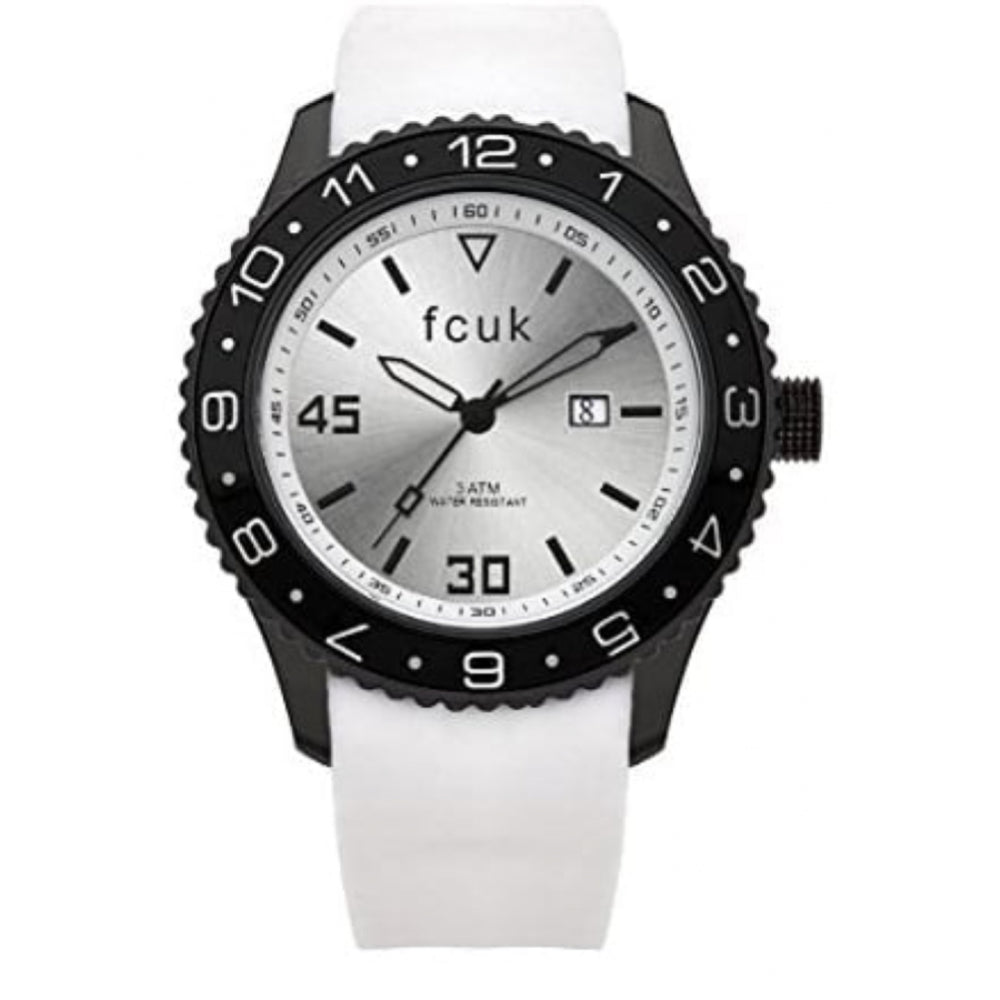 Men's Quartz Analogue Watch With White Silicone Strap