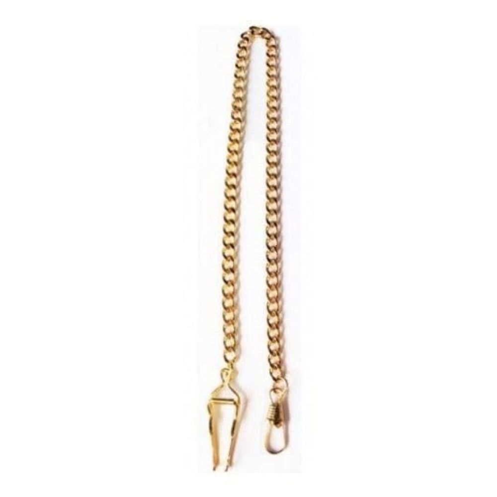 Gold Plated Belt Loop Pocket Watch Chain