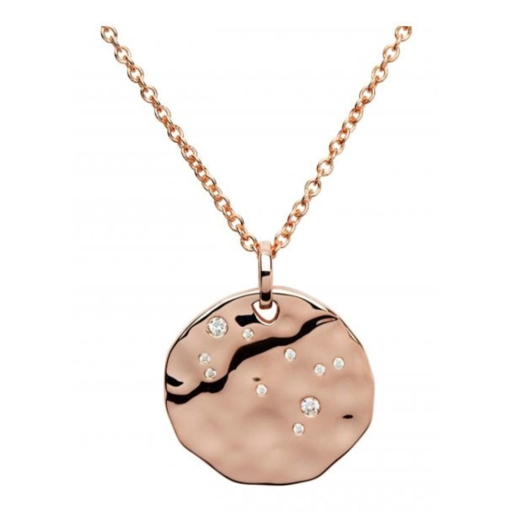 Silver 925 Pendant With Rose Gold Plating-Cz Incl.Chain. Gemini