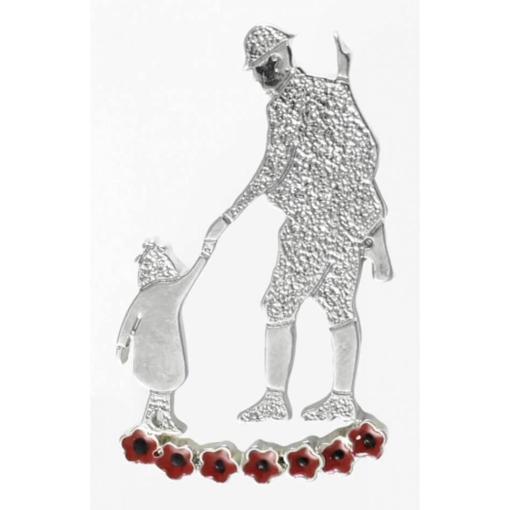Soldier & Child Poppy Brooch