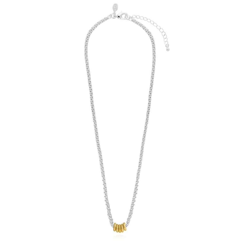 Halo Silver And Gold Link Necklace