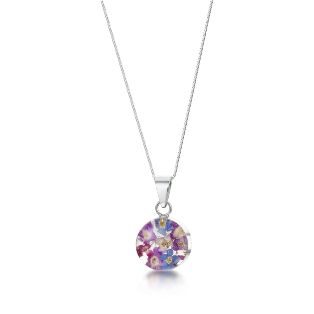 Silver Pendant - Purple Haze - Round