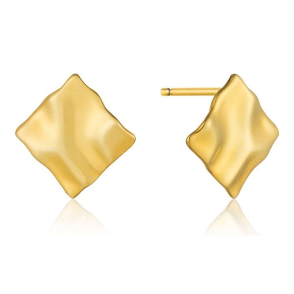 Crush Mini Square Stud Earrings Gold