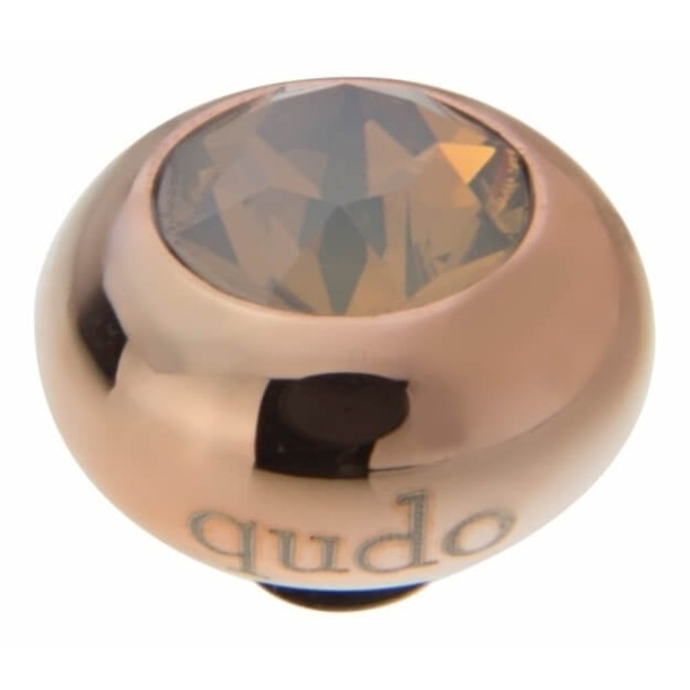 Famosa Rose Gold 10mm Tondo Ring Top Light Grey Opal