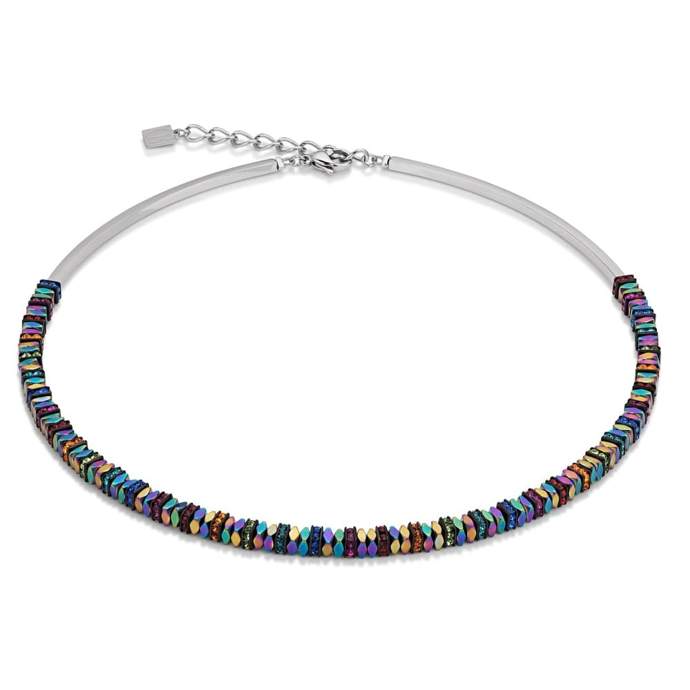 Multi Coloured Pillow Tile Bracelet, Earrings and Necklace Set